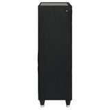 Ravenne 5-drawer Velvet Upholstered LED Chest of Drawers Black
