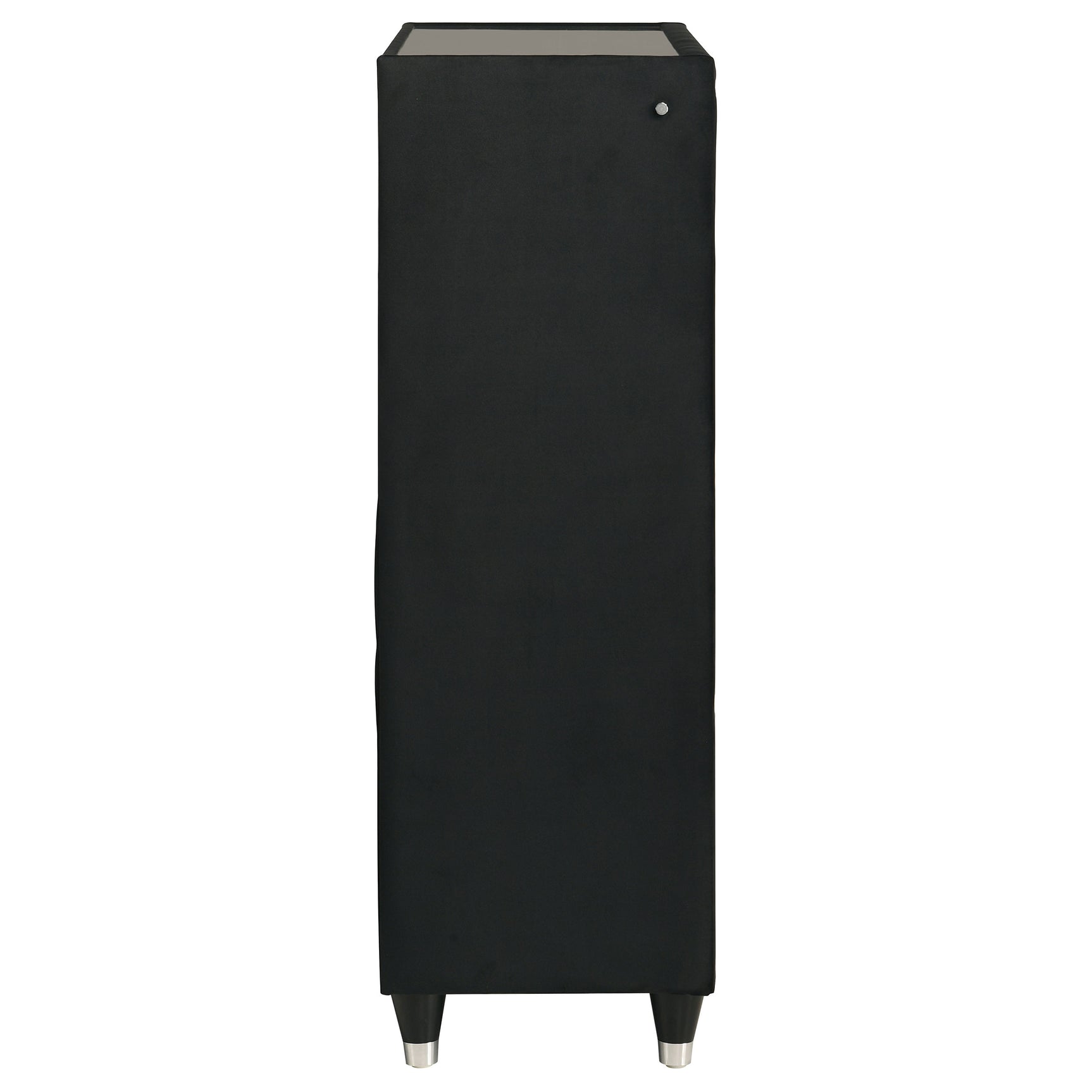 Ravenne 5-drawer Velvet Upholstered LED Chest of Drawers Black