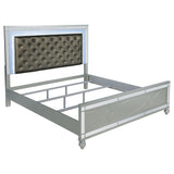 Tampa Furniture Outlet - Coaster - Gunnison Wood Eastern King LED Panel Bed Silver Metallic - 223211KE