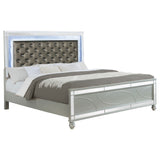 Gunnison Wood Eastern King LED Panel Bed Silver Metallic - Tampa Furniture Outlet