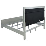 Gunnison Wood Eastern King LED Panel Bed Silver Metallic - Tampa Furniture Outlet