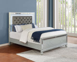 Gunnison Wood California King LED Panel Bed Silver Metallic - Tampa Furniture Outlet