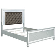 Tampa Furniture Outlet - Coaster - Gunnison Wood Queen LED Panel Bed Silver Metallic - 223211Q