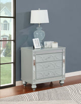 Gunnison 2-drawer Nightstand Silver Metallic - Tampa Furniture Outlet