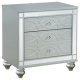 Tampa Furniture Outlet - Coaster - Gunnison 2-drawer Nightstand Silver Metallic - 223212