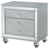 Gunnison 2-drawer Nightstand Silver Metallic - Tampa Furniture Outlet