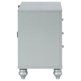 Gunnison 2-drawer Nightstand Silver Metallic - Tampa Furniture Outlet