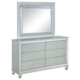 Tampa Furniture Outlet - Coaster - Gunnison 6-drawer Dresser with Mirror Silver Metallic - 223213M