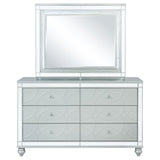 Gunnison 6-drawer Dresser with Mirror Silver Metallic - Tampa Furniture Outlet