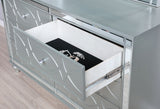 Gunnison 6-drawer Dresser with Mirror Silver Metallic - Tampa Furniture Outlet
