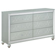 Tampa Furniture Outlet - Coaster - Gunnison 6-drawer Dresser Silver Metallic - 223213