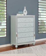 Gunnison 5-drawer Bedroom Chest Silver Metallic - Tampa Furniture Outlet