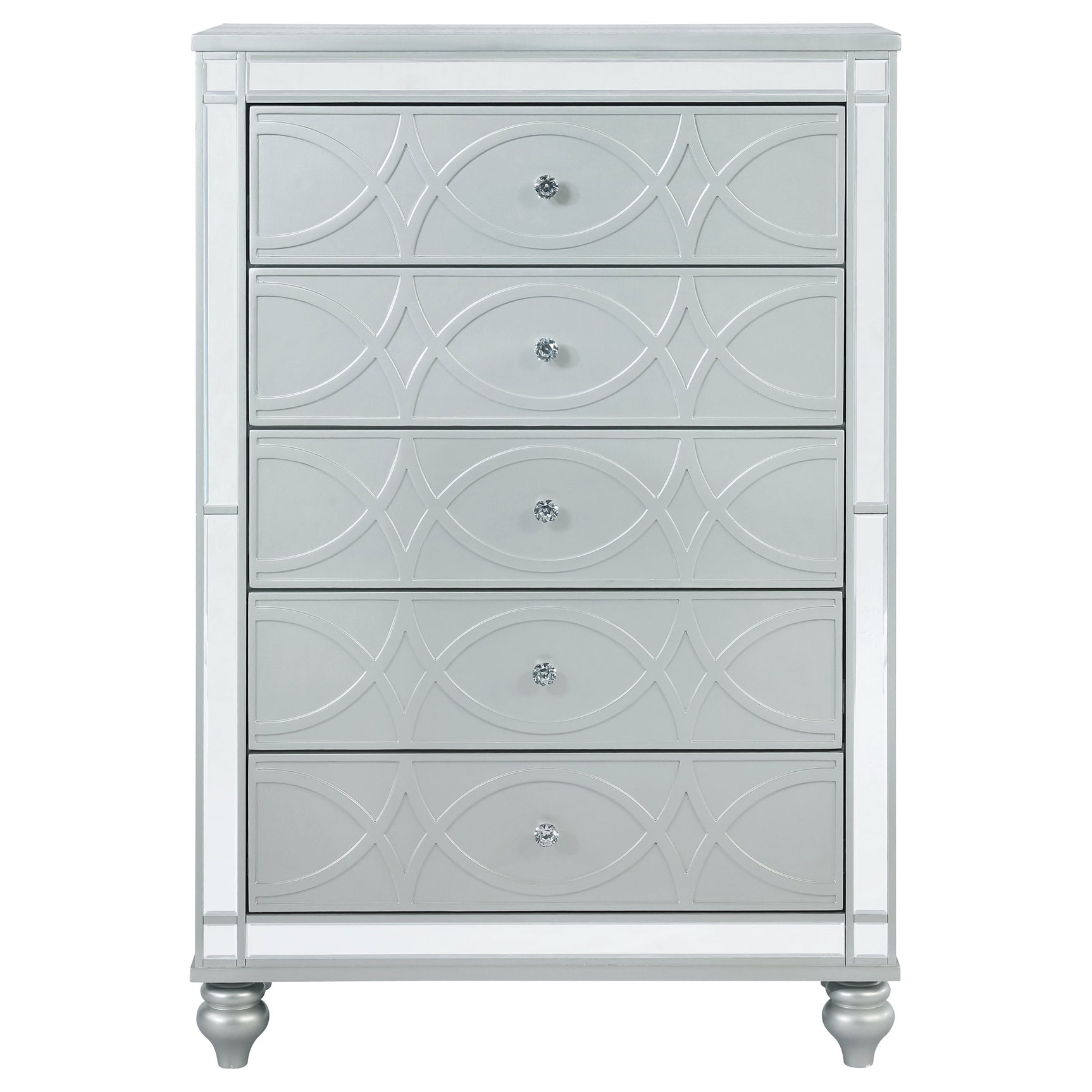 Gunnison 5-drawer Bedroom Chest Silver Metallic - Tampa Furniture Outlet