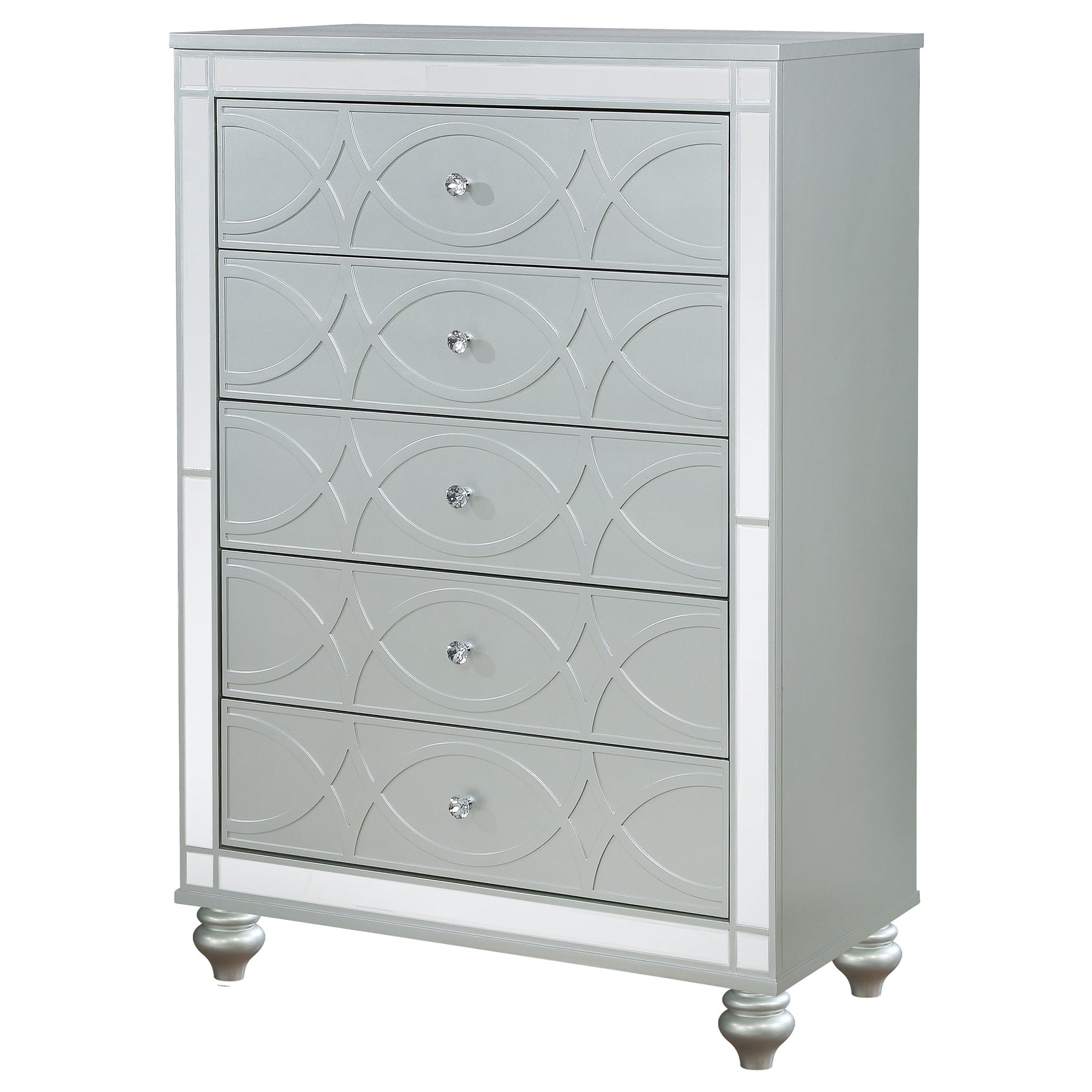 Gunnison 5-drawer Bedroom Chest Silver Metallic - Tampa Furniture Outlet