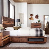 Winslow Wood Queen Storage Panel Bed Smokey Walnut - Tampa Furniture Outlet