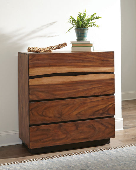 Winslow 4-drawer Bedroom Chest Smokey Walnut - Tampa Furniture Outlet