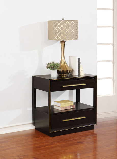 Durango 2-drawer Nightstand Smoked Peppercorn - Tampa Furniture Outlet