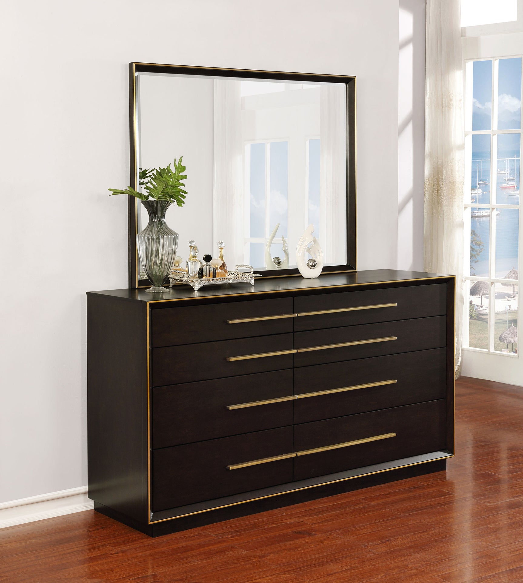 Durango 8-drawer Dresser with Mirror Smoked Peppercorn - Tampa Furniture Outlet