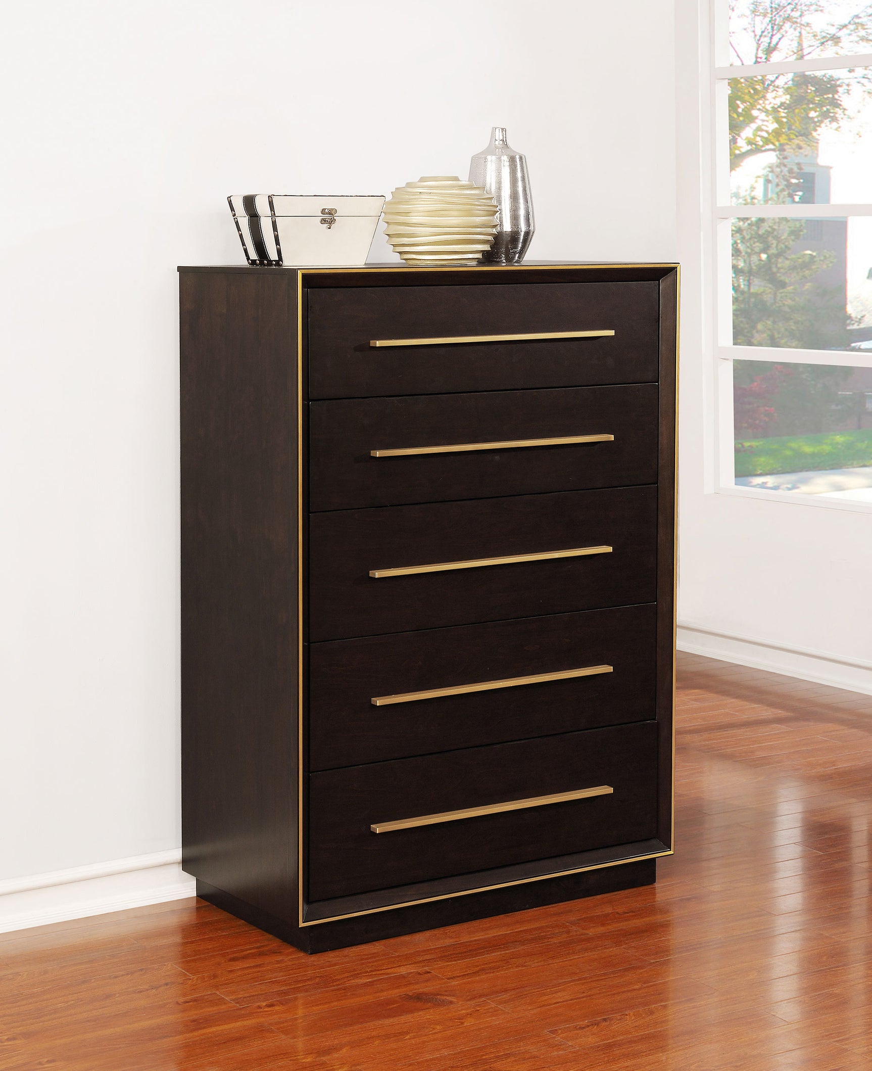 Durango 5-drawer Bedroom Chest Smoked Peppercorn - Tampa Furniture Outlet