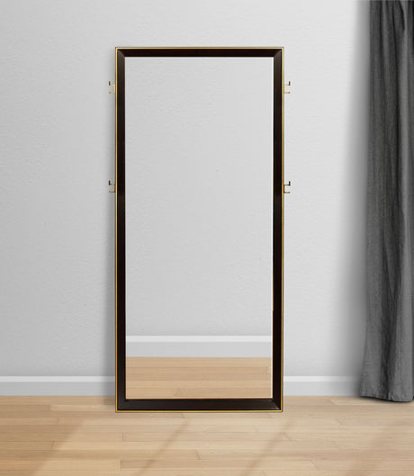 Durango 80-inch Standing Floor Mirror Smoked Peppercorn - Tampa Furniture Outlet