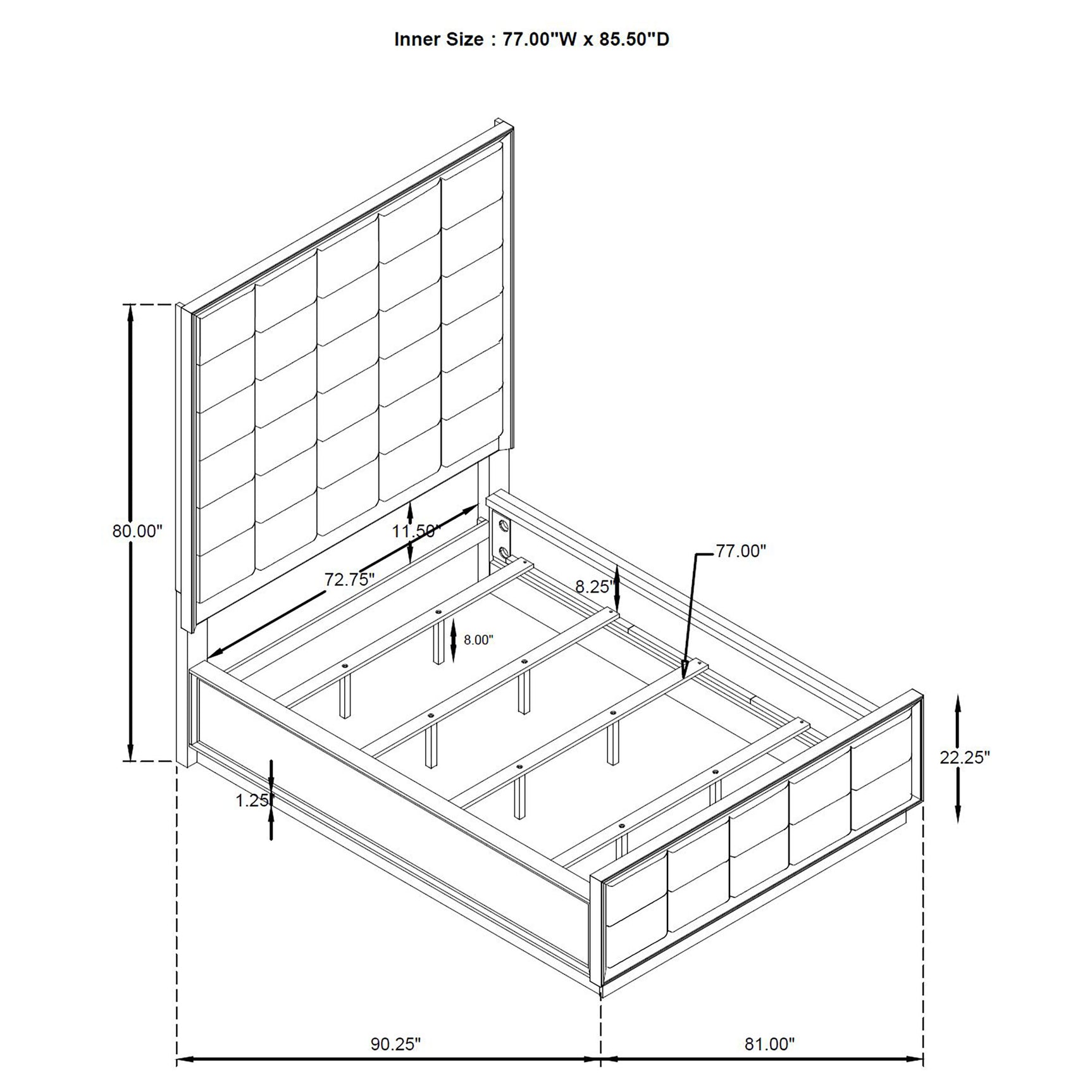 Durango 80-inch California King Panel Bed Taupe Oak - Tampa Furniture Outlet