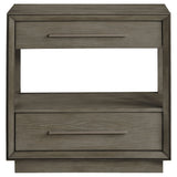 Durango 2-drawer Nightstand Bedside Table Taupe Oak - Tampa Furniture Outlet