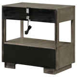 Durango 2-drawer Nightstand Bedside Table Taupe Oak - Tampa Furniture Outlet