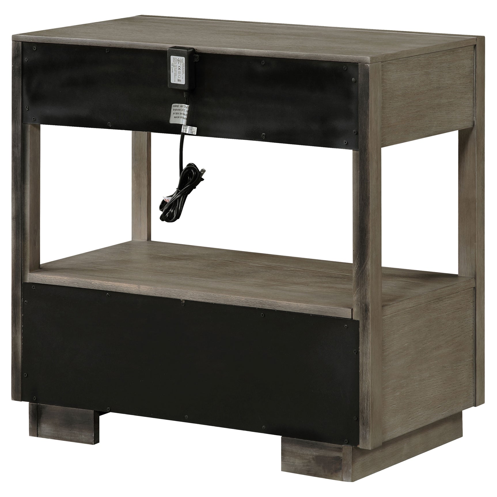 Durango 2-drawer Nightstand Bedside Table Taupe Oak - Tampa Furniture Outlet