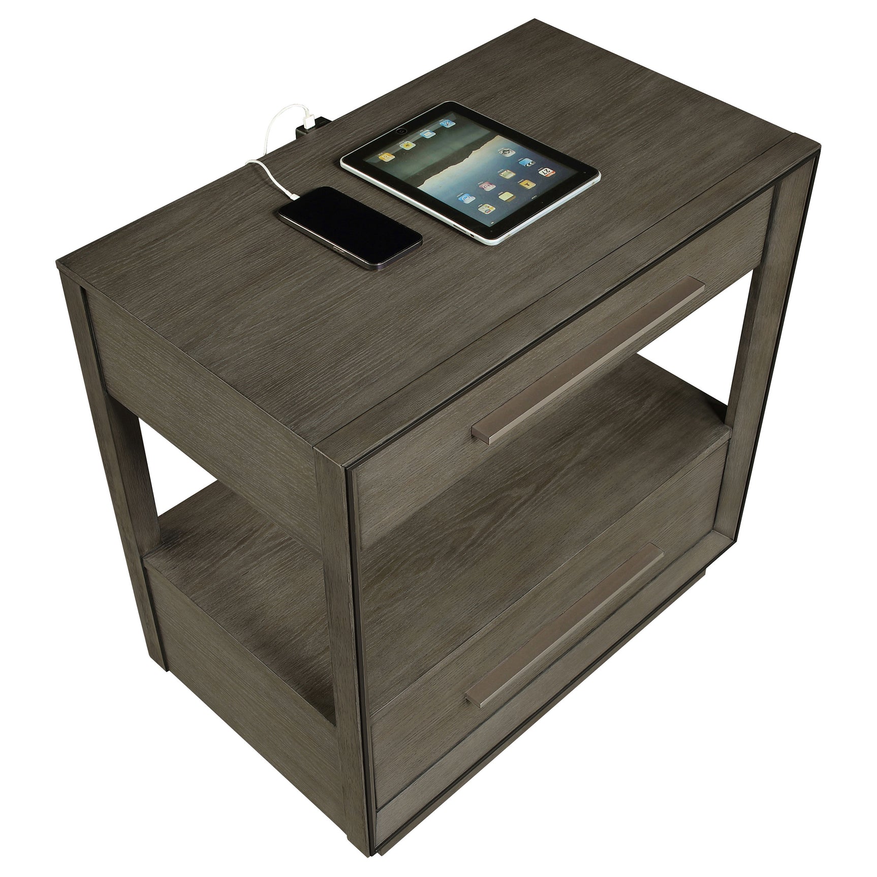Durango 2-drawer Nightstand Bedside Table Taupe Oak - Tampa Furniture Outlet