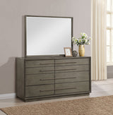 Durango 8-drawer Dresser and Mirror Taupe Oak - Tampa Furniture Outlet