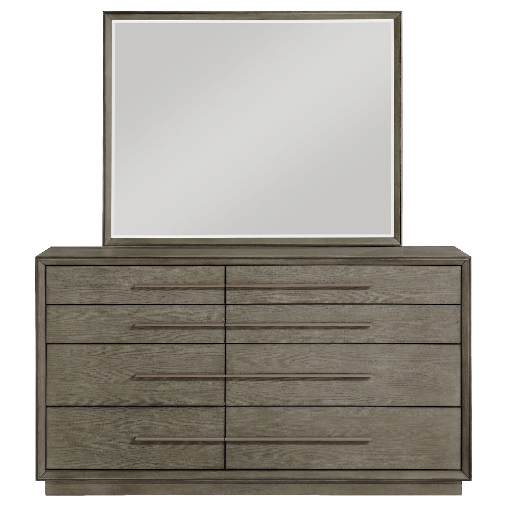 Durango 8-drawer Dresser and Mirror Taupe Oak - Tampa Furniture Outlet