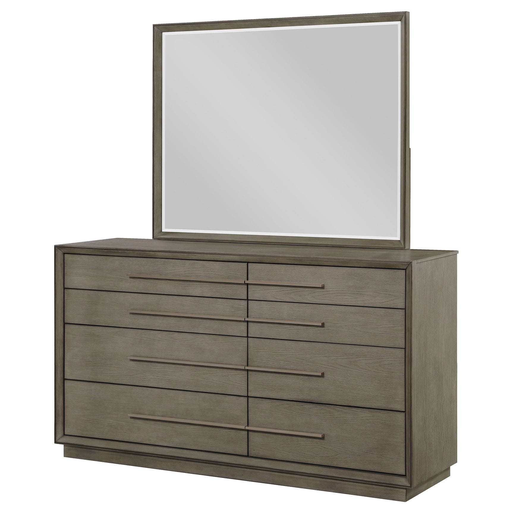 Durango 8-drawer Dresser and Mirror Taupe Oak - Tampa Furniture Outlet