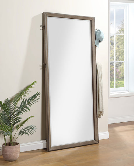 Durango 80-inch Standing Floor Mirror Washed Oak - Tampa Furniture Outlet
