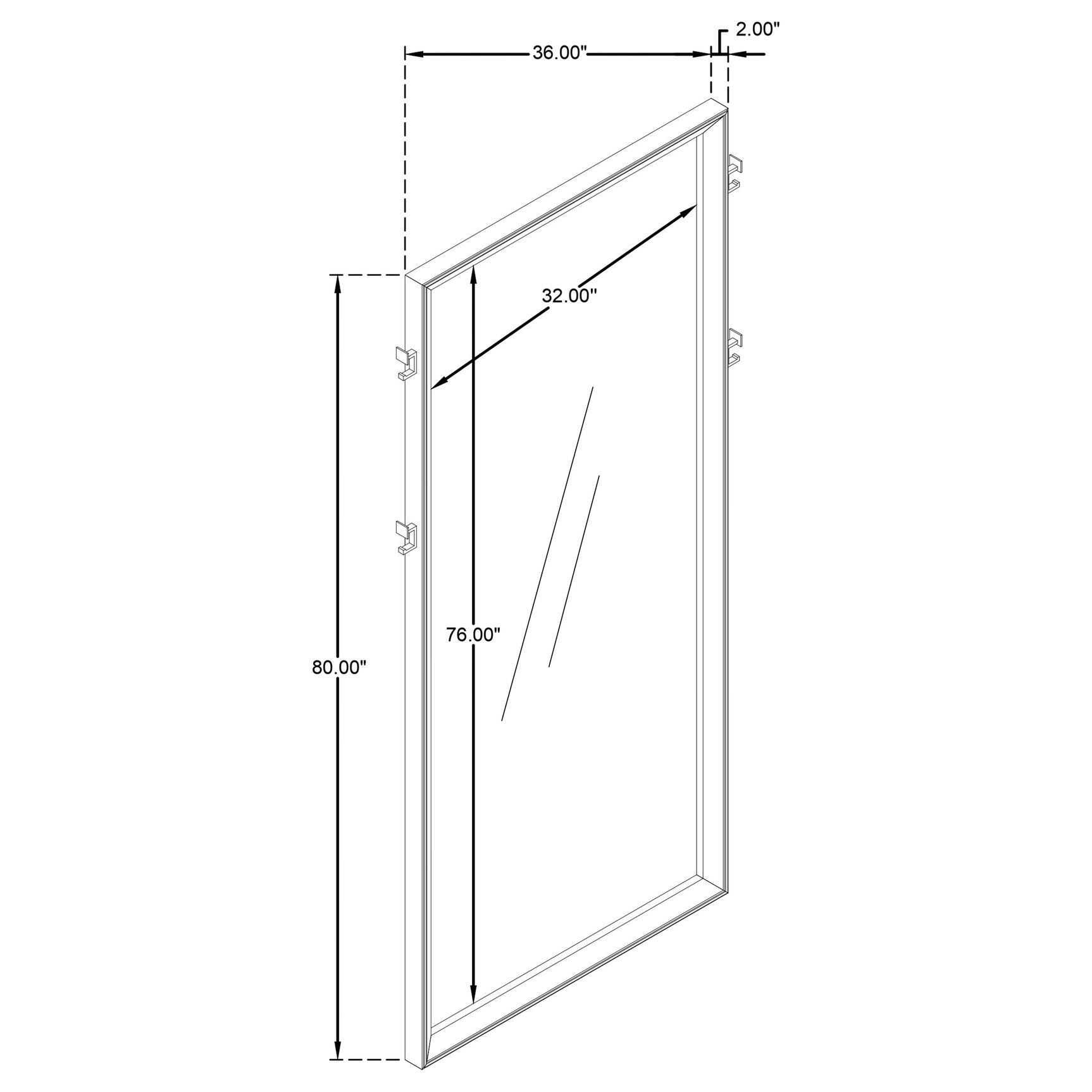 Durango 80-inch Standing Floor Mirror Washed Oak - Tampa Furniture Outlet