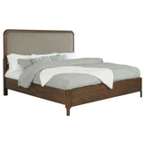 Maderia 57-inch Upholstered Eastern King Panel Bed Walnut - Tampa Furniture Outlet