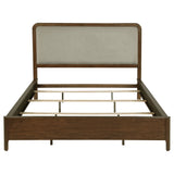 Maderia 57-inch Upholstered California King Panel Bed Walnut - Tampa Furniture Outlet