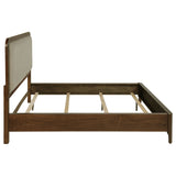Maderia 57-inch Upholstered California King Panel Bed Walnut - Tampa Furniture Outlet