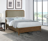 Maderia 57-inch Upholstered Queen Panel Bed Walnut - Tampa Furniture Outlet