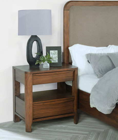 Maderia 2-drawer Nightstand Bedside Table Walnut - Tampa Furniture Outlet