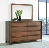 Maderia 8-drawer Dresser and Mirror Walnut - Tampa Furniture Outlet