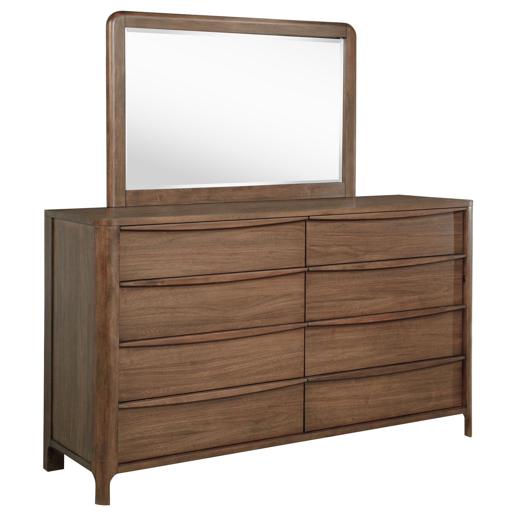 Tampa Furniture Outlet - Coaster - Maderia 8-drawer Dresser and Mirror Walnut - 223323M
