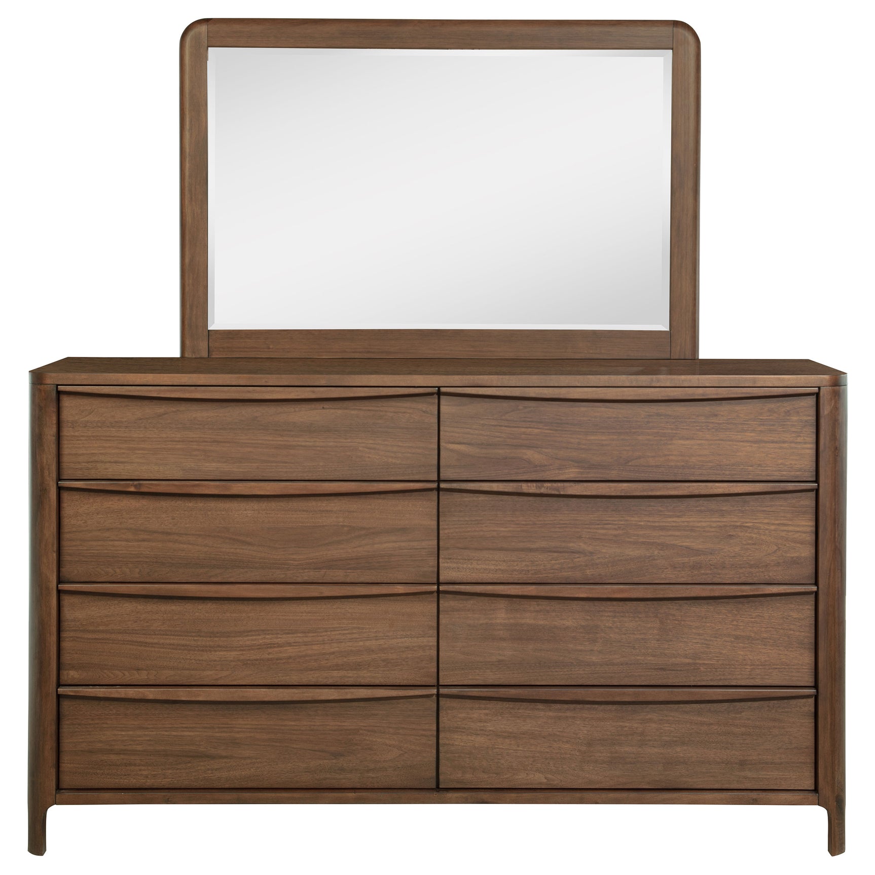 Maderia 8-drawer Dresser and Mirror Walnut - Tampa Furniture Outlet