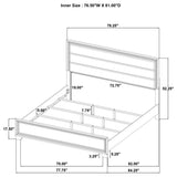 Wright 52-inch Upholstered Eastern King Bed Brown Oak - Tampa Furniture Outlet