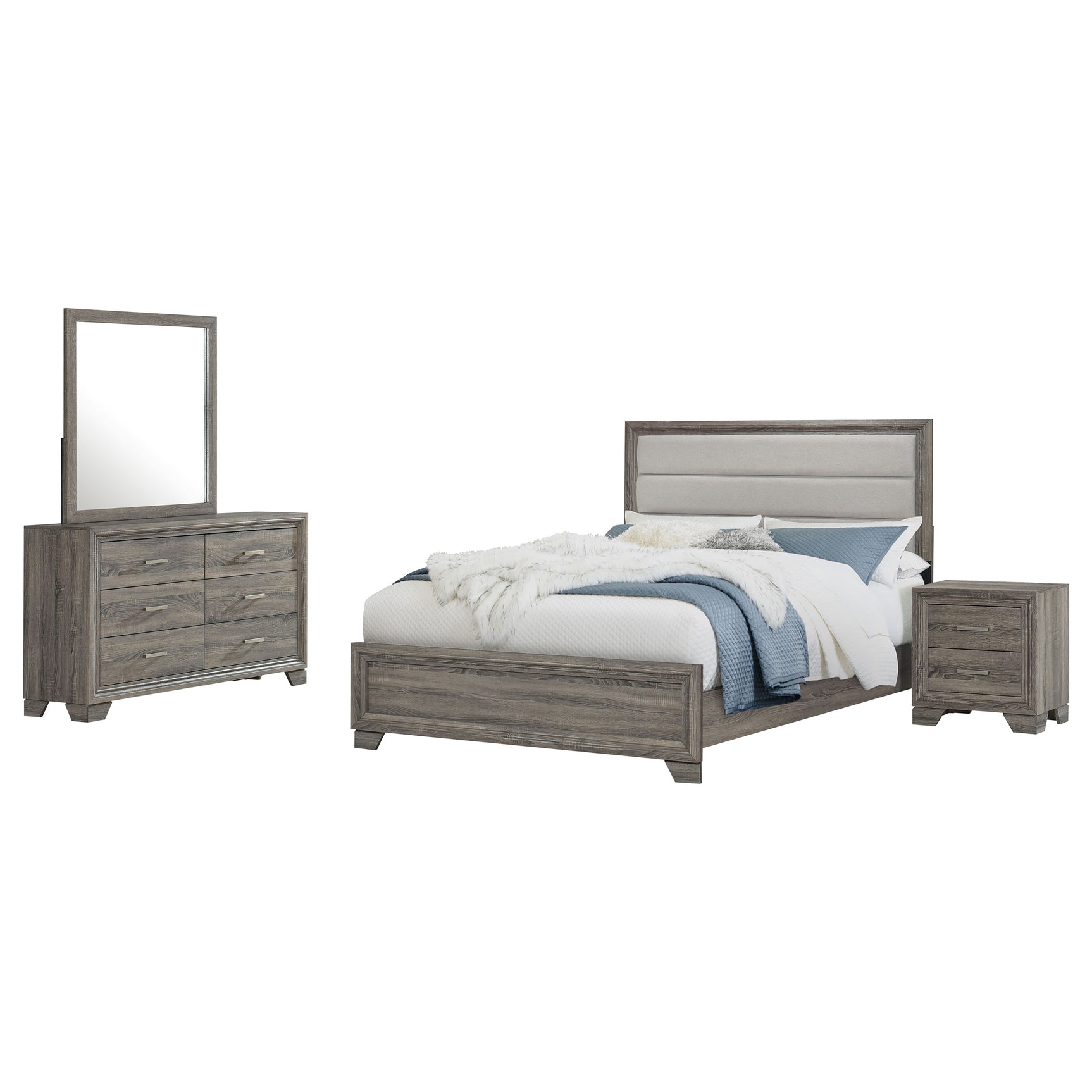 Wright 4-piece California King Bedroom Set Brown Oak - Tampa Furniture Outlet