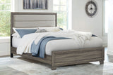 Wright 52-inch Upholstered California King Bed Brown Oak - Tampa Furniture Outlet