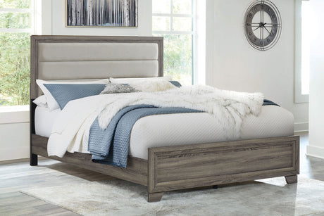 Wright 52-inch Upholstered California King Bed Brown Oak - Tampa Furniture Outlet