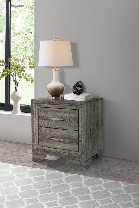 Wright 2-drawer Nightstand Bedside Table Brown Oak - Tampa Furniture Outlet