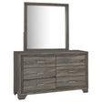 Tampa Furniture Outlet - Coaster - Wright 6-drawer Dresser and Mirror Brown Oak - 223343M