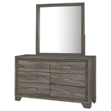 Wright 6-drawer Dresser and Mirror Brown Oak - Tampa Furniture Outlet
