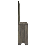 Wright 6-drawer Dresser and Mirror Brown Oak - Tampa Furniture Outlet